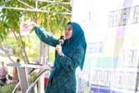 Ketua TP PKK Kabupaten Barru drg Hj Ulfah Nurul Huda Suardi, MARS saat menghadiri Pencanangan Pekan Imunisasi Nasional (PIN) Polio Tahun 2024 Tingkat Kabupaten Barru, Selasa (23/07/2024)
