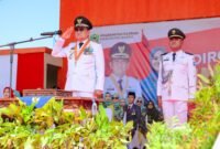 Upacara peringatan detik-detik Proklamasi Hari Ulang Tahun (HUT) Kemerdekaan Republik Indonesia Ke-79 Tahun 2024 Tingkat Kabupaten Barru berlangsung sukses dan khidmat di lapangan Sumpang Binangae, Kecamatan Barru, pada Sabtu (17/8/2024).