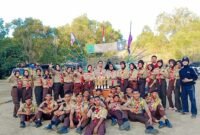 Taruna-taruni pramuka SMK Pelayaran Lintas Nusantara Kabupaten Barru.
