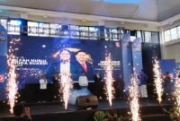 Suasana deklarasi dokter Ulfah - MHG sebagai bakal calon bupati dan wakil bupati Barru di gedung Islamic Centre, Selasa (27/8/2024).