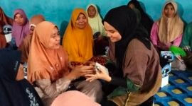 Bakal calon bupati Barru Dokter Ulfah saat silaturrahmi dengan warga Tanete Riaja, Barru, Kamis (19/9/2024).
