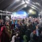 Suasana kemeriahan kampanye Paslon 2 dokter Ulfah-MHG di Kelurahan Bojo Baru, Kecamatan Mallusettasi, Rabu (23/10/2024) malam.
