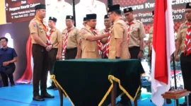 Wali Kota Parepare, Tasming Hamid hadiri pelantikan Majelis Pembimbing dan Pengurus Kwartir Cabang (Kwarcab) Gerakan Pramuka Kota Parepare Masa Bakti 2025–2030, Rabu (14/1/2026).