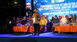 Wali Kota Parepare, H Tasming Hamid meresmikan Kampung Enjoy Mattirotasi di momentum puncak HUT ke-66 Kota Parepare, Senin (16/2/2026).