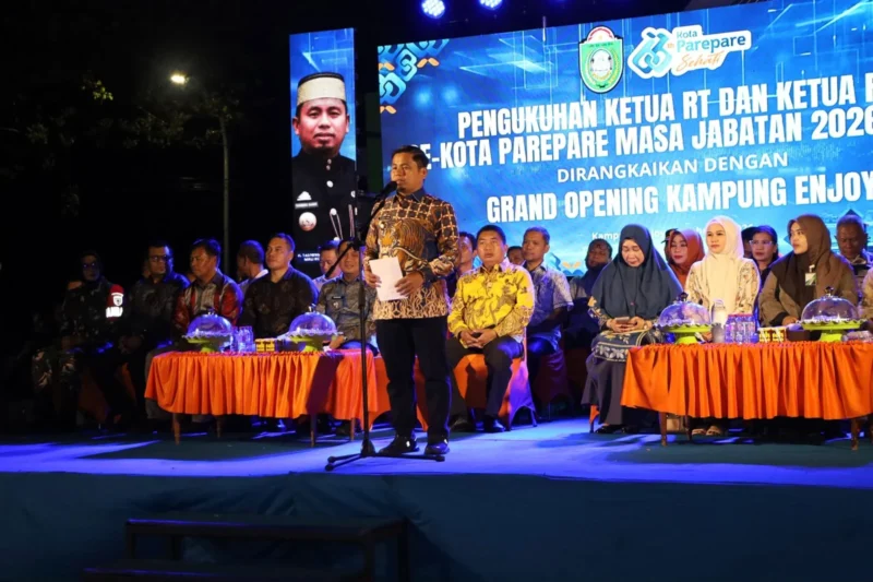 Wali Kota Parepare, H Tasming Hamid meresmikan Kampung Enjoy Mattirotasi di momentum puncak HUT ke-66 Kota Parepare, Senin (16/2/2026).