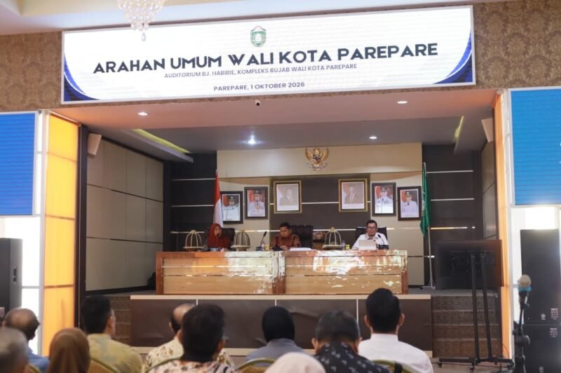 Rapat Koordinasi Peningkatan Kinerja yang dirangkaikan dengan Sosialisasi Manajemen Talenta Pemerintah Kota Parepare di Auditorium BJ Habibie, Kamis (1/10/2026).